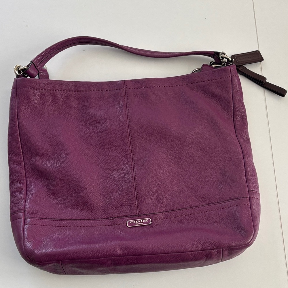 Coach Rich Purple Leather Shoulder Bag